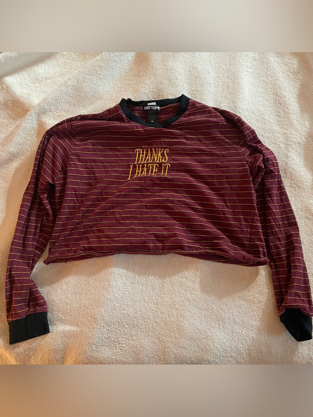 hot topic thanks i hate it cropped sweater